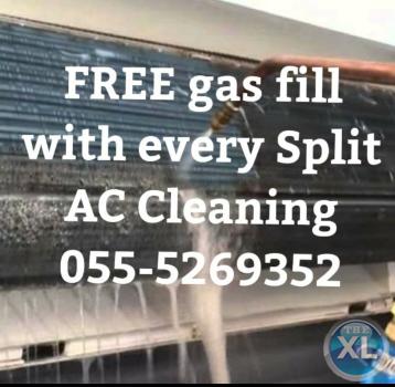 ac repair clean in dubai ajman sharjah 055-5269352 maintenance gas fill ducting